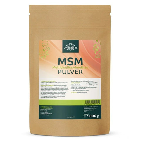 MSM Pulver Kg Reinheitsgrad 99 % - 1.000 mg pro Tagesdosis (½ Messlöffel) - von Unimedica