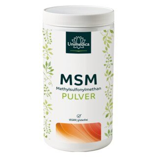 MSM Pulver 400 g Reinheitsgrad 99 % - 1.000 mg pro Tagesdosis (½ Messlöffel) - von Unimedica